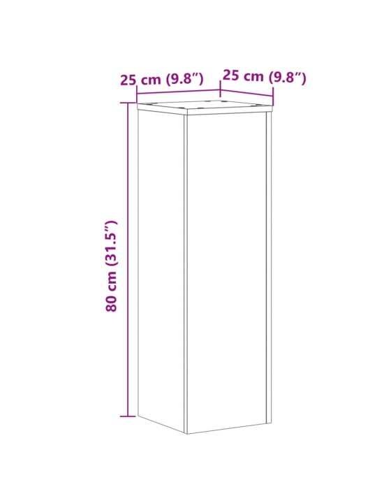 TAIMEALUSED 2 TK, VANA PUIT, 25 X 25 X 80 CM, TEHISPUIT
