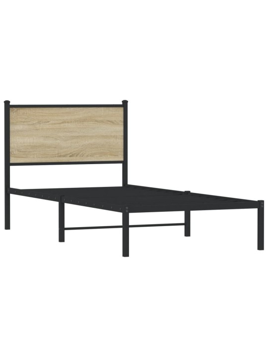 Metallist voodiraam ilma madratsita sonoma tamm 75x190 cm