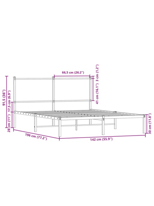 METALLIST VOODIRAAM ILMA MADRATSITA SONOMA TAMM 137X190 CM
