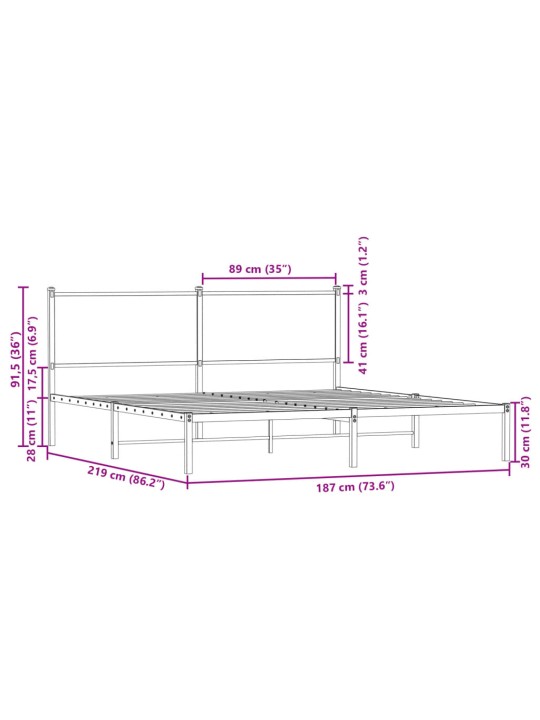 METALLIST VOODIRAAM ILMA MADRATSITA SONOMA TAMM 183X213 CM