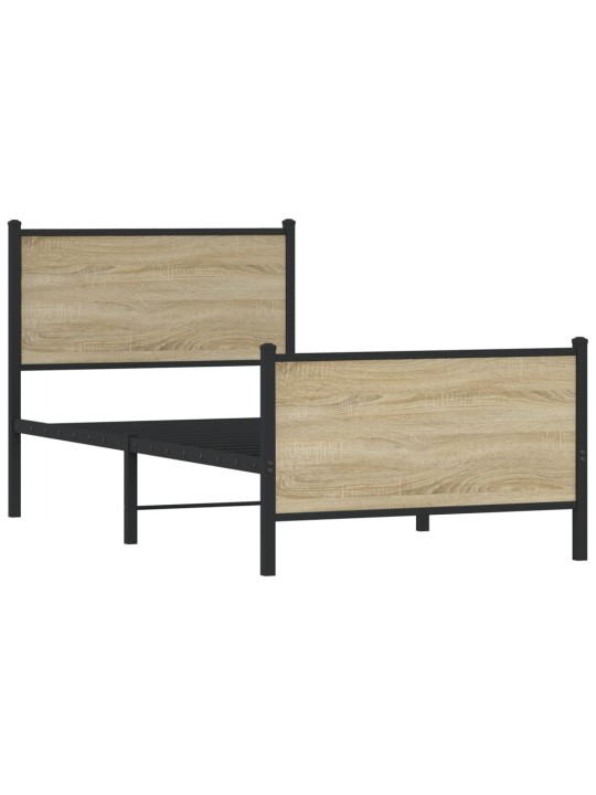 Metallist voodiraam ilma madratsita sonoma tamm 75x190 cm