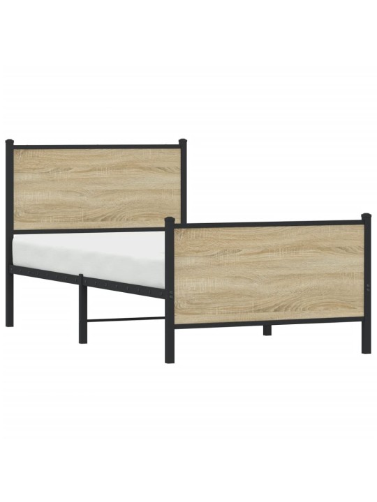 Metallist voodiraam ilma madratsita sonoma tamm 75x190 cm