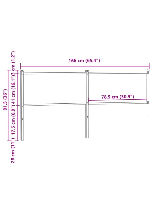 Voodipeats sonoma tamm 160 cm tehispuit ja teras