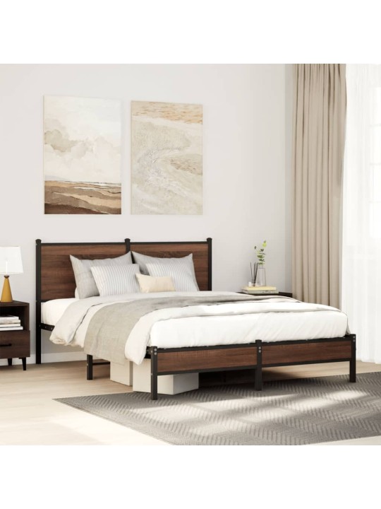 METALLIST VOODIRAAM ILMA MADRATSITA PRUUN TAMM 137X190 CM