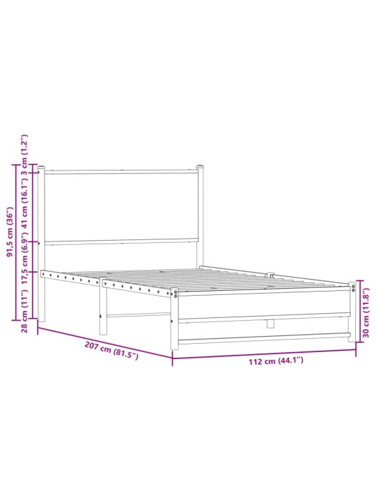 METALLIST VOODIRAAM ILMA MADRATSITA PRUUN TAMM 107X203 CM