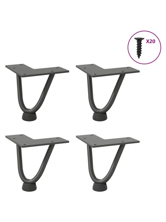 JUUKSENÕELJALAD KOHVILAUALE, 4 TK, ANTRATSIITHALL, 10 CM, TÄISTERAS