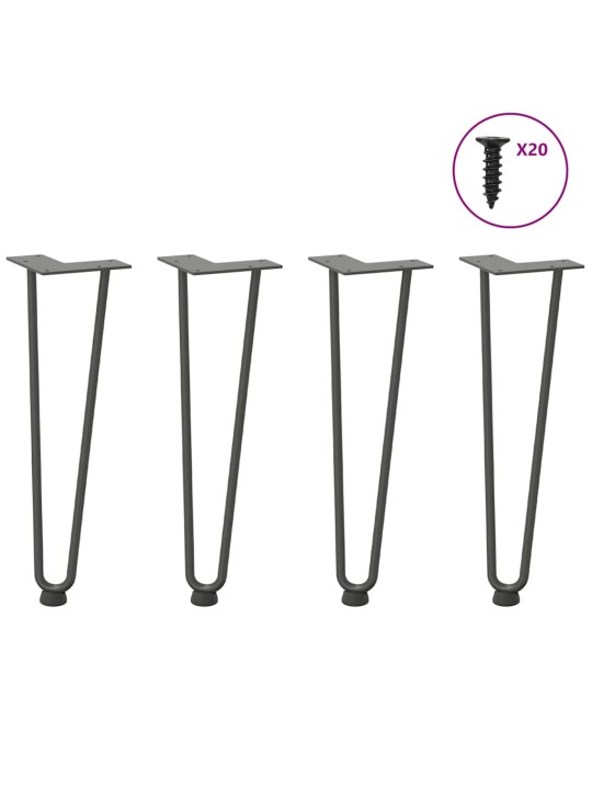 JUUKSENÕELJALAD KOHVILAUALE, 4 TK, ANTRATSIITHALL, 42 CM, TÄISTERAS