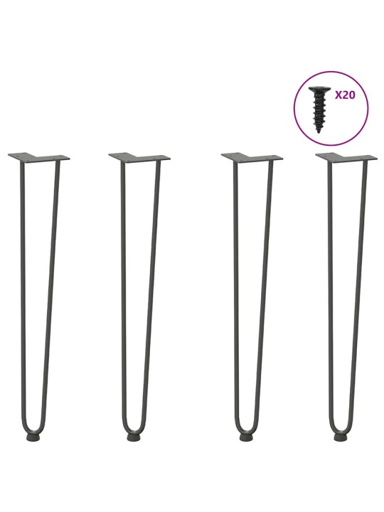 KONSOOLLAUA JUUKSENÕELJALAD 4 TK, ANTRATSIITHALL, 72 CM, TÄISTERAS