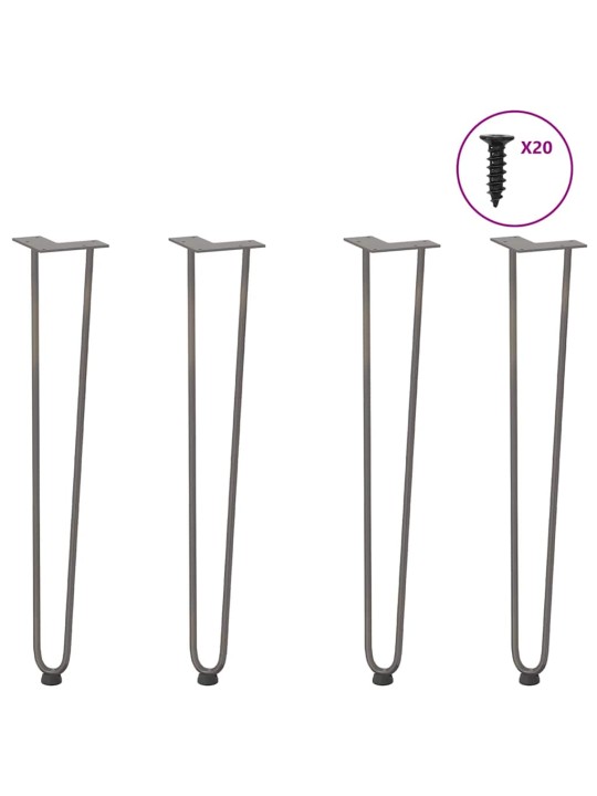 KONSOOLLAUA JUUKSENÕELJALAD 4 TK, NATURAALNE TERAS, 72 CM, TÄISTERAS