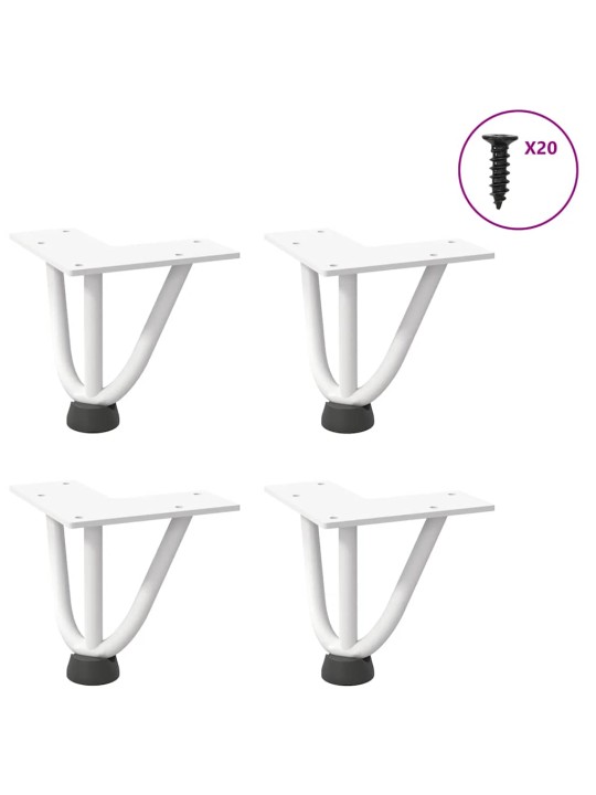 JUUKSENÕELJALAD KOHVILAUALE, 4 TK, VALGED, 10 CM, TÄISTERAS