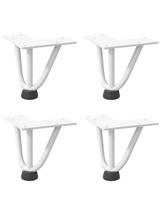 JUUKSENÕELJALAD KOHVILAUALE, 4 TK, VALGED, 10 CM, TÄISTERAS