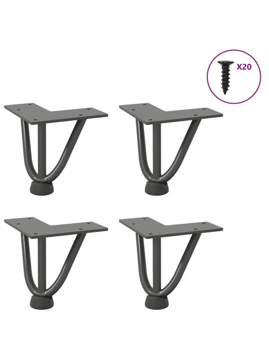 JUUKSENÕELJALAD KOHVILAUALE, 4 TK, ANTRATSIITHALL, 10 CM, TÄISTERAS