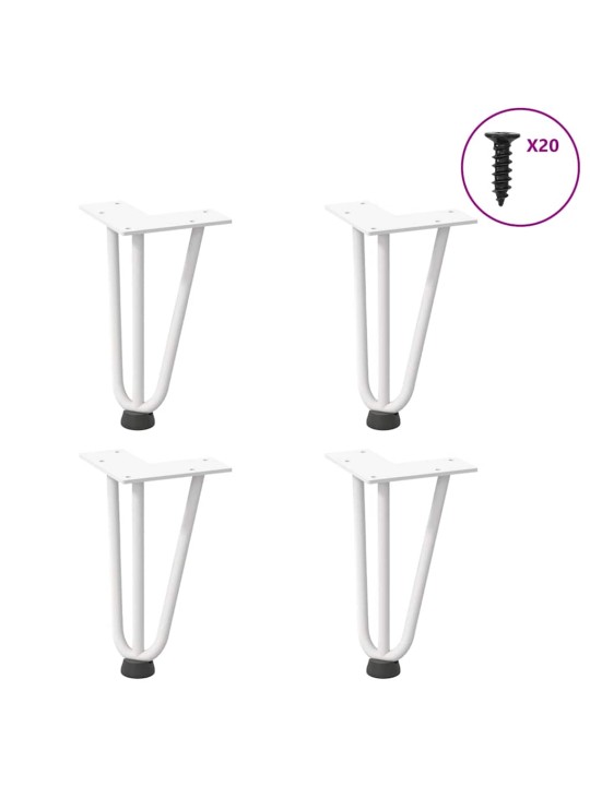 JUUKSENÕELJALAD KOHVILAUALE, 4 TK, VALGED, 20 CM, TÄISTERAS