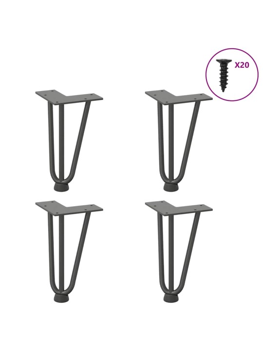 JUUKSENÕELJALAD KOHVILAUALE, 4 TK, ANTRATSIITHALL, 20 CM, TÄISTERAS