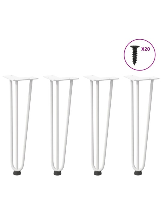 JUUKSENÕELJALAD KOHVILAUALE, 4 TK, VALGED, 42 CM, TÄISTERAS