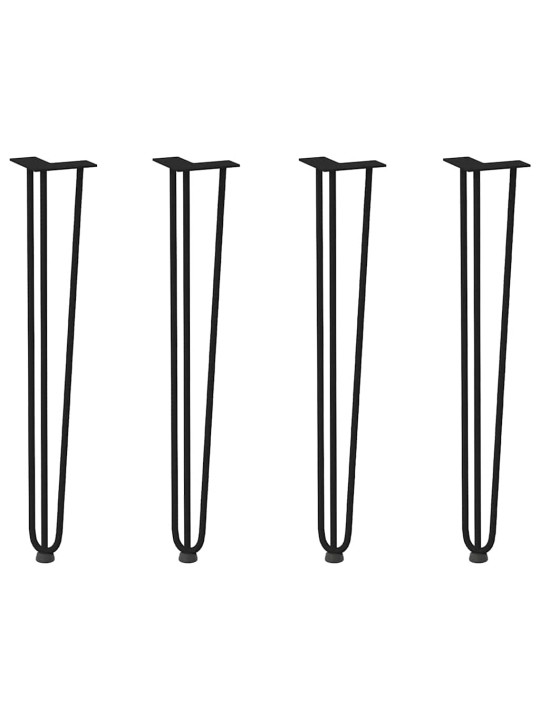 KONSOOLLAUA JUUKSENÕELJALAD 4 TK, MUSTAD, 72 CM, TÄISTERAS