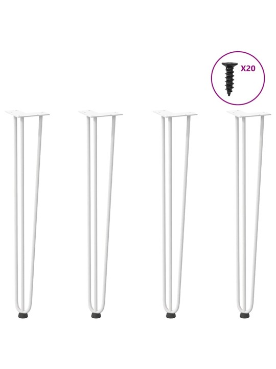 KONSOOLLAUA JUUKSENÕELJALAD 4 TK, VALGED, 72 CM, TÄISTERAS