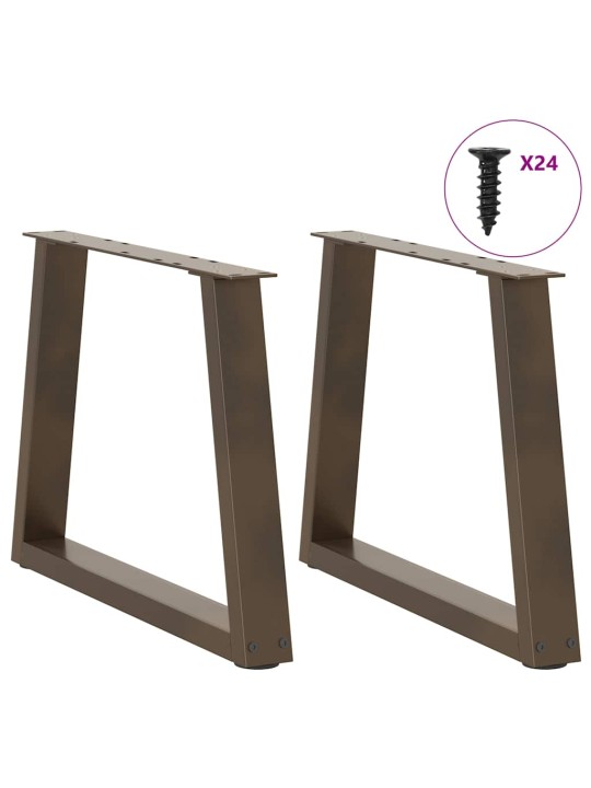 KOHVILAUA JALAD V-KUJULISED 2 TK, NATURAALNE TERAS, 60 X (42–43,3) CM, TERAS