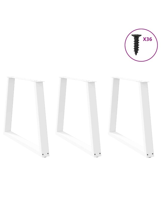 SÖÖGILAUA JALAD, V-KUJULISED, 3 TK, VALGED, 70 X (72–73,3) CM, TERAS