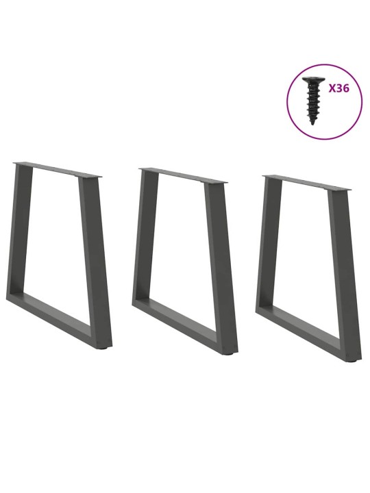 SÖÖGILAUA JALAD, V-KUJULISED, 3 TK, ANTRATSIITHALL, 80 X (72-73,3) CM, TERAS