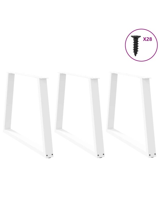 SÖÖGILAUA JALAD, V-KUJULISED, 3 TK, VALGED, 90 X (72–73,3) CM, TERAS