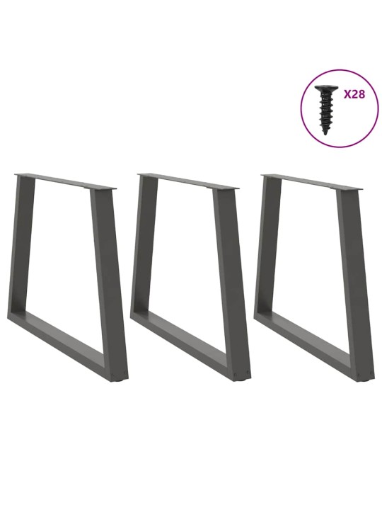 SÖÖGILAUA JALAD V-KUJULISED, 3 TK, ANTRATSIITHALL, 90 X (72-73,3) CM, TERAS