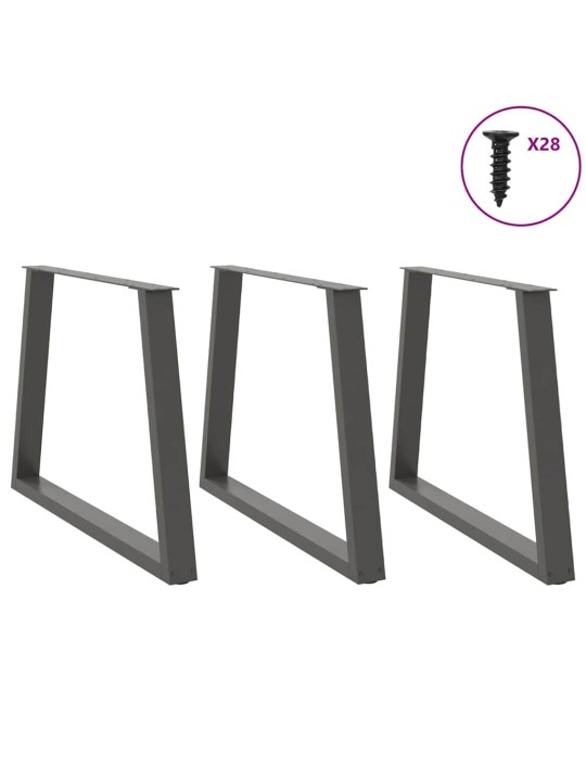 SÖÖGILAUA JALAD, V-KUJULISED, 3 TK, ANTRATSIITHALL, 100 X (72-73,3) CM, TERAS