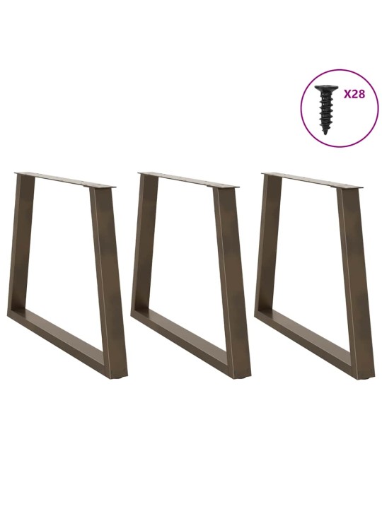 SÖÖGILAUA JALAD, V-KUJULISED, 3 TK, NATURAALNE TERAS, 100 X (72–73,3) CM, TERAS