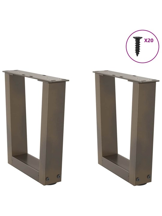 KOHVILAUA JALAD V-KUJULISED 2 TK, NATURAALNE TERAS, 40 X (30–31,3) CM, TERAS