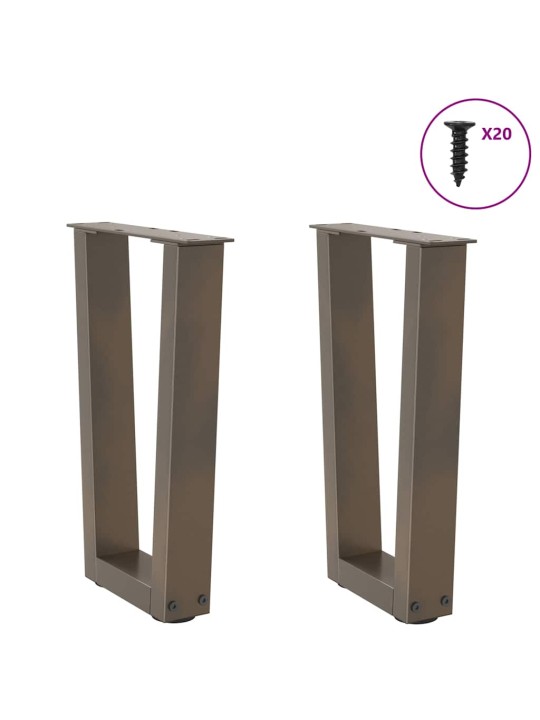 KOHVILAUA JALAD V-KUJULISED 2 TK, NATURAALNE TERAS, 38 X (42–43,3) CM, TERAS