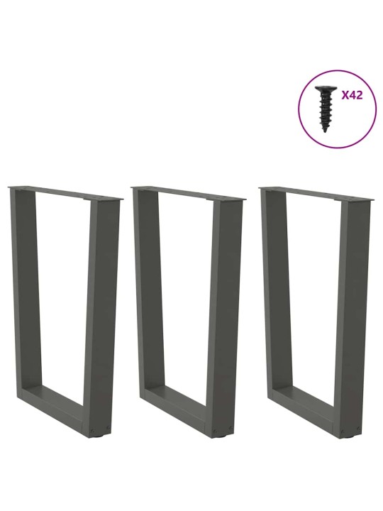 SÖÖGILAUA JALAD, V-KUJULISED, 3 TK, ANTRATSIITHALL, 70 X (72-73,3) CM, TERAS