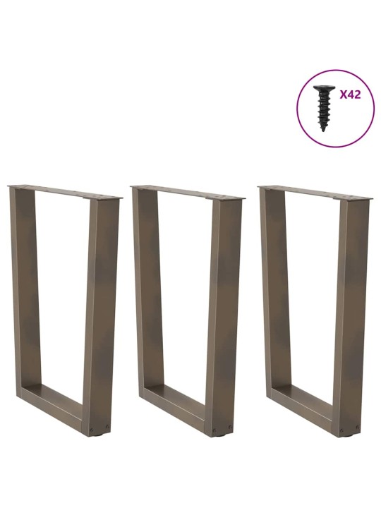 SÖÖGILAUA JALAD, V-KUJULISED, 3 TK, NATURAALNE TERAS, 70 X (72–73,3) CM, TERAS