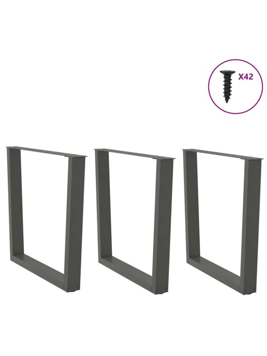 SÖÖGILAUA JALAD, V-KUJULISED, 3 TK, ANTRATSIITHALL, 80 X (72-73,3) CM, TERAS