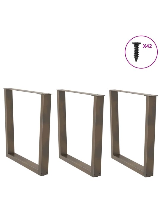 SÖÖGILAUA JALAD, V-KUJULISED, 3 TK, NATURAALNE TERAS, 90 X (72–73,3) CM, TERAS