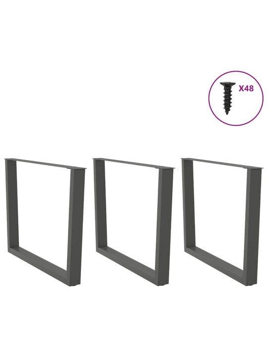 SÖÖGILAUA JALAD, V-KUJULISED, 3 TK, ANTRATSIITHALL, 100 X (72-73,3) CM, TERAS