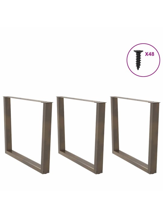 SÖÖGILAUA JALAD, V-KUJULISED, 3 TK, NATURAALNE TERAS, 100 X (72–73,3) CM, TERAS