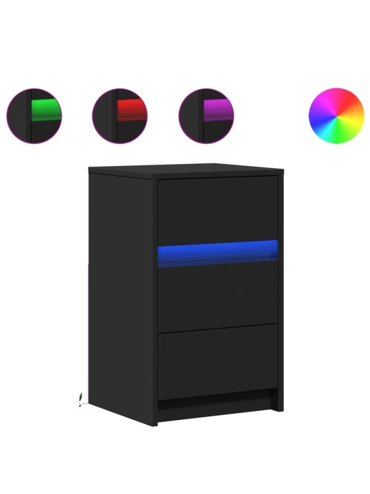 ÖÖKAPP LED-VALGUSTUSEGA, MUST, TEHISPUIT