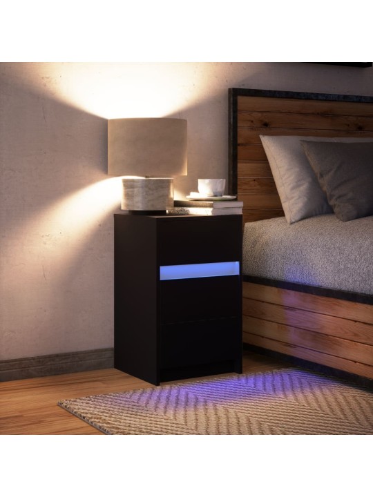 ÖÖKAPP LED-VALGUSTUSEGA, MUST, TEHISPUIT