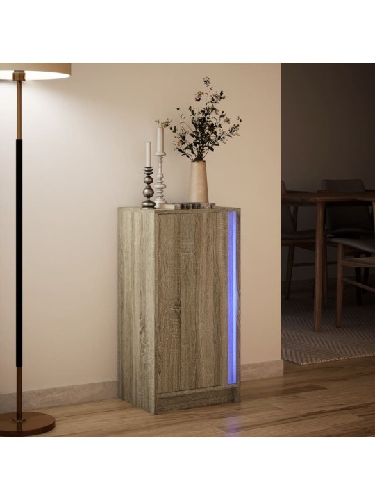 Puhvetkapp LED-tulega, sonoma tamm, 42,5x34x85 cm, tehispuit