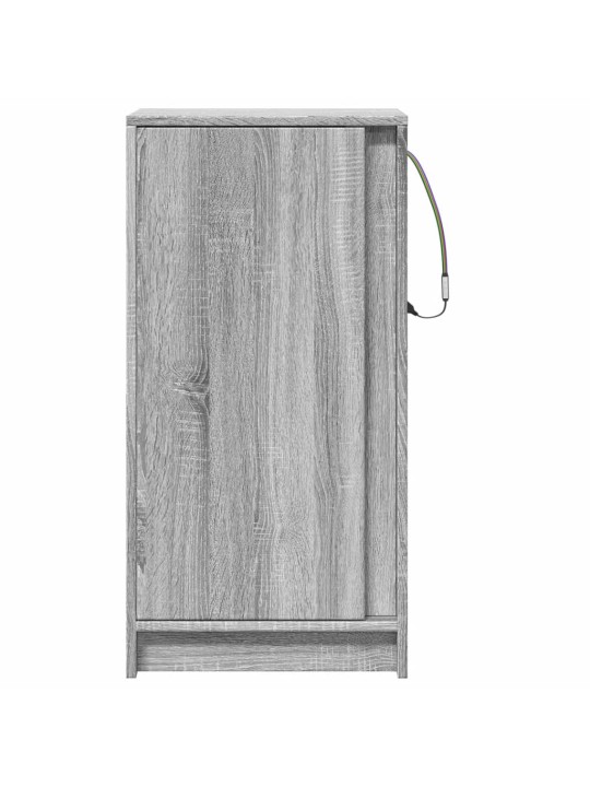 Puhvetkapp LED-tulega, hall sonoma tamm 42,5x34x85 cm tehispuit