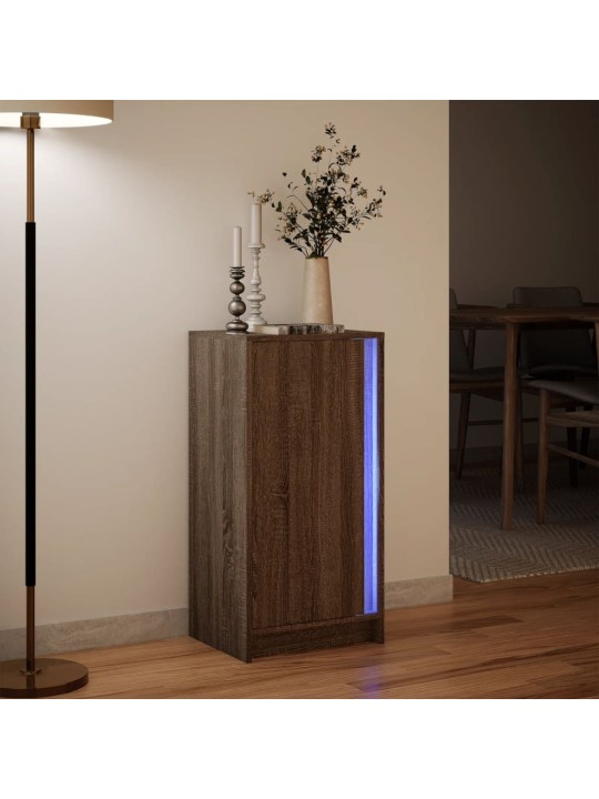 Puhvetkapp LED-tulega, pruun tamm, 42,5x34x85 cm, tehispuit