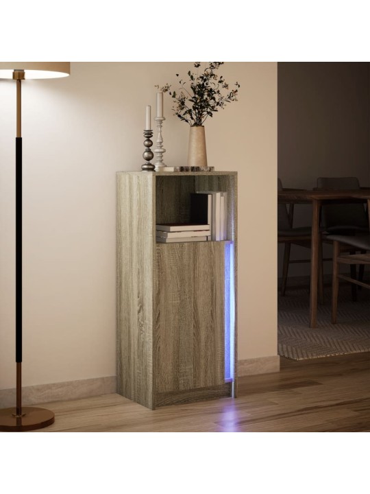 Puhvetkapp LED-tulega, sonoma tamm, 42,5x34x100 cm, tehispuit