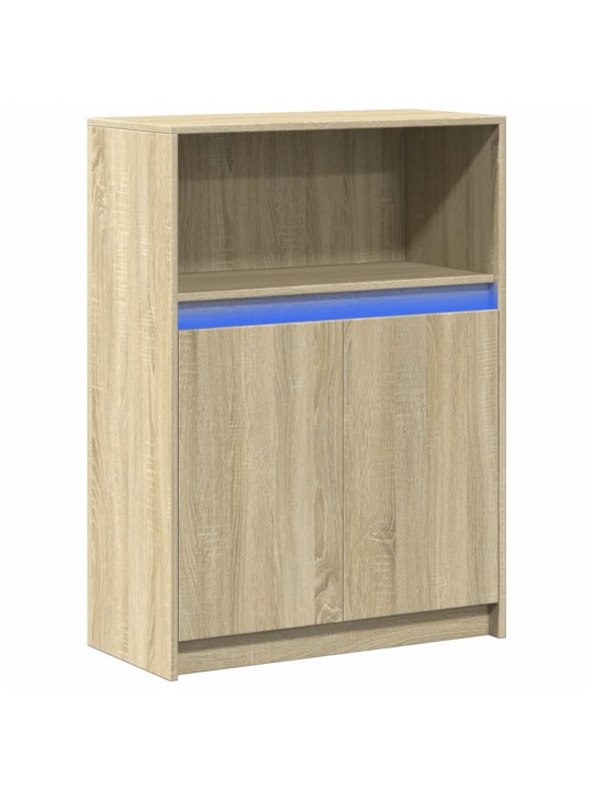 Puhvetkapp LED-tulega, sonoma tamm, 72x34x100 cm, tehispuit