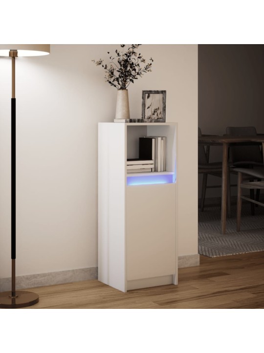 Puhvetkapp LED-tulega, valge, 38x34x100 cm, tehispuit