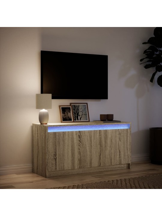 Telerikapp LED-tuledega, sonoma tamm, 100x34x50 cm, tehispuit