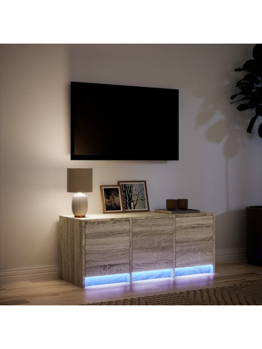 Telerikapp LED-tuledega, sonoma tamm, 97x34x40 cm, tehispuit