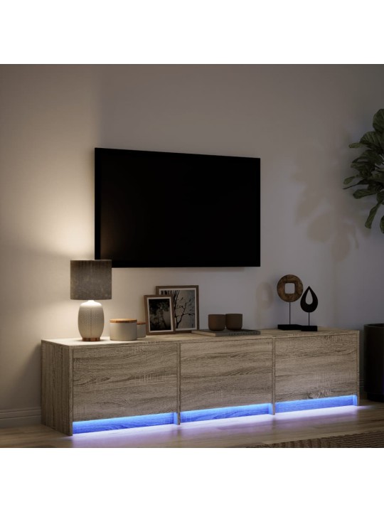 Telerikapp LED-tuledega, sonoma tamm, 165x34x40 cm, tehispuit