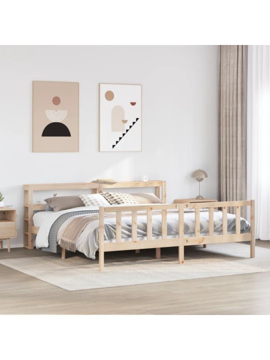 Voodiraam ilma madratsita, 200 x 200 cm, männipuit