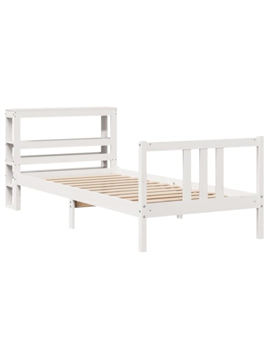 Voodiraam peatsiga ilma madratsita valge 90x200 cm