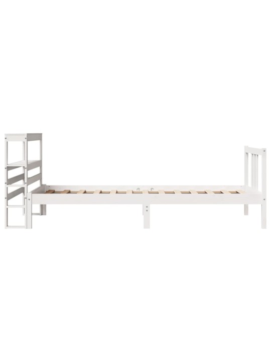 Voodiraam peatsiga ilma madratsita valge 90x200 cm